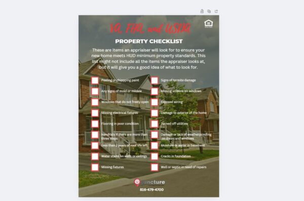 Government Loan Property Checklist